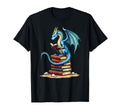 Fantasy Dragon Reading Books Library T-Shirt - Aesthetic Graphic for Adults - T-Shirt, Sweatshirt, Hoodie
