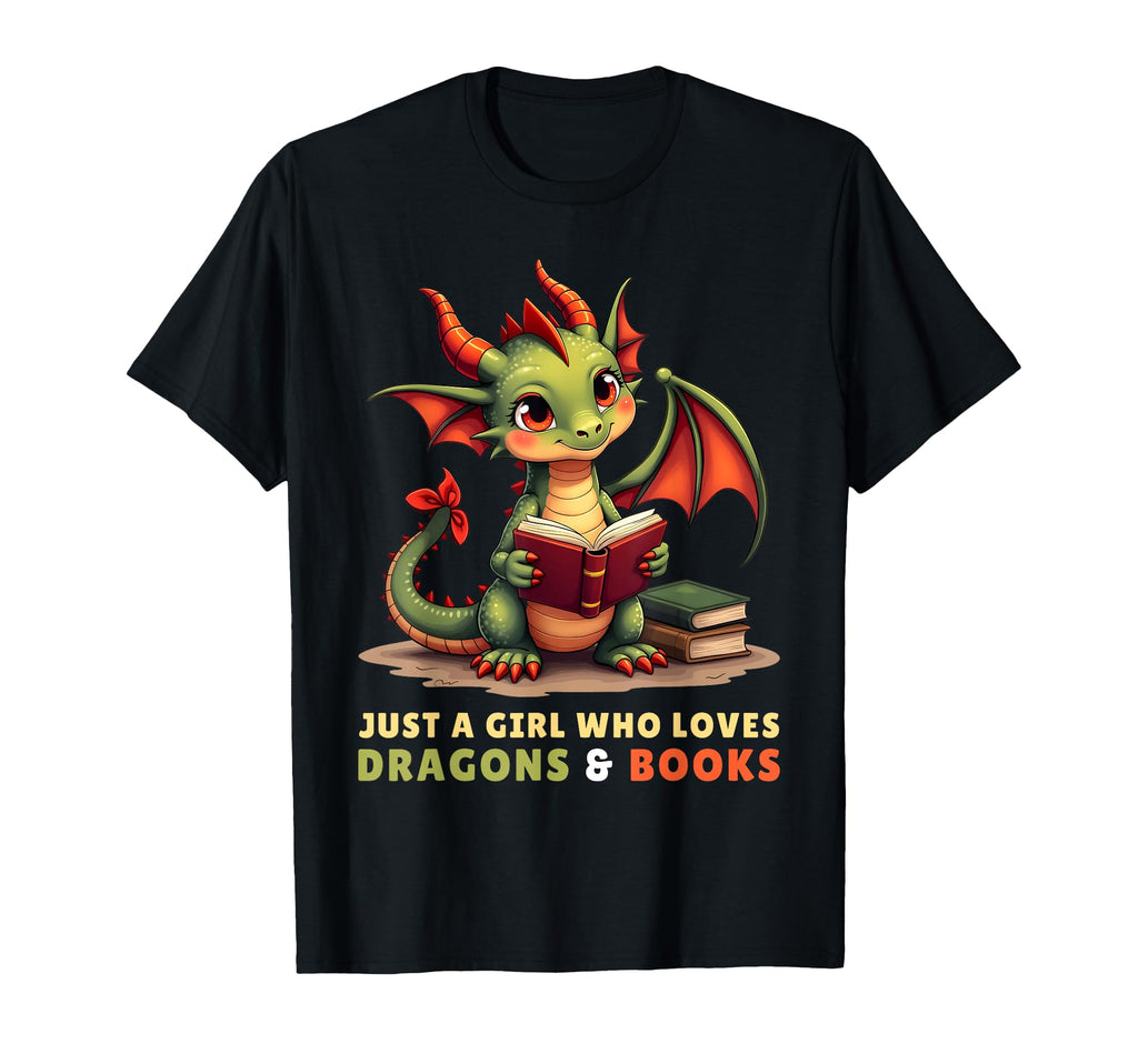 Just Who Loves Dragons And Books Book T-Shirt - Trendy Graphic Men Women - T-Shirt, Sweatshirt, Hoodie