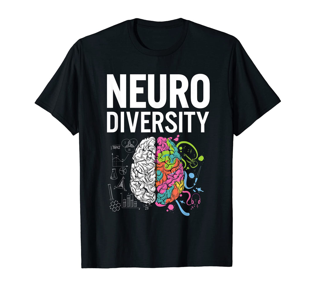 Neurodiversity Brain Adhd Autism T-Shirt - Graphic Print Men Women - T-Shirt, Sweatshirt, Hoodie