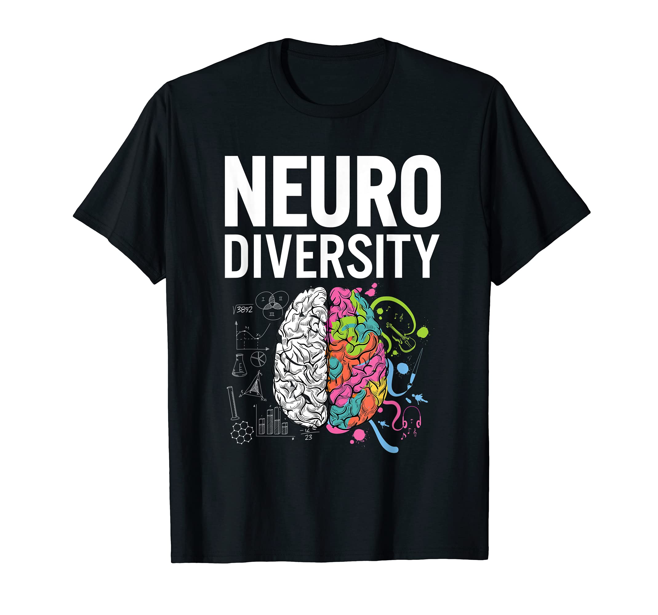 Neurodiversity Brain Adhd Autism T-Shirt - Graphic Print Men Women - T-Shirt, Sweatshirt, Hoodie