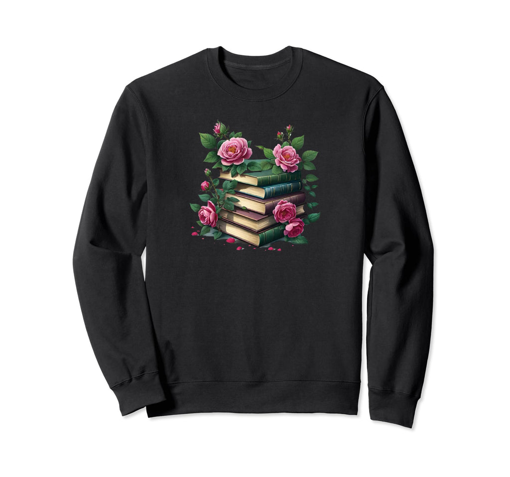 Book Worm Book Stack Reading Sweatshirt - Fun Novelty Design for Adults - T-Shirt, Sweatshirt, Hoodie