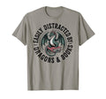 Easily Distracted Dragons Books T-Shirt - Custom Art Print Unisex - T-Shirt, Sweatshirt, Hoodie