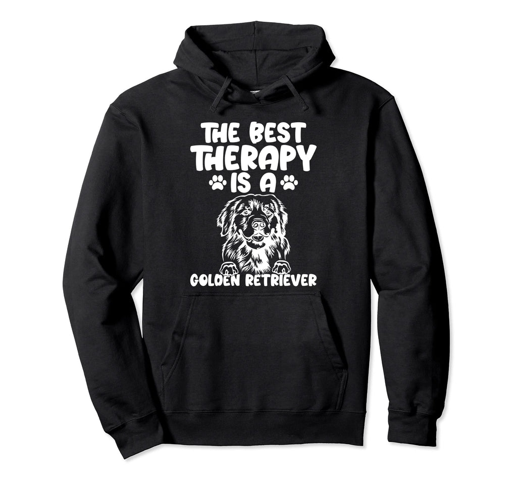Best Therapy Is Golden Retriever Hoodie - Novelty Apparel for Adults - T-Shirt, Sweatshirt, Hoodie