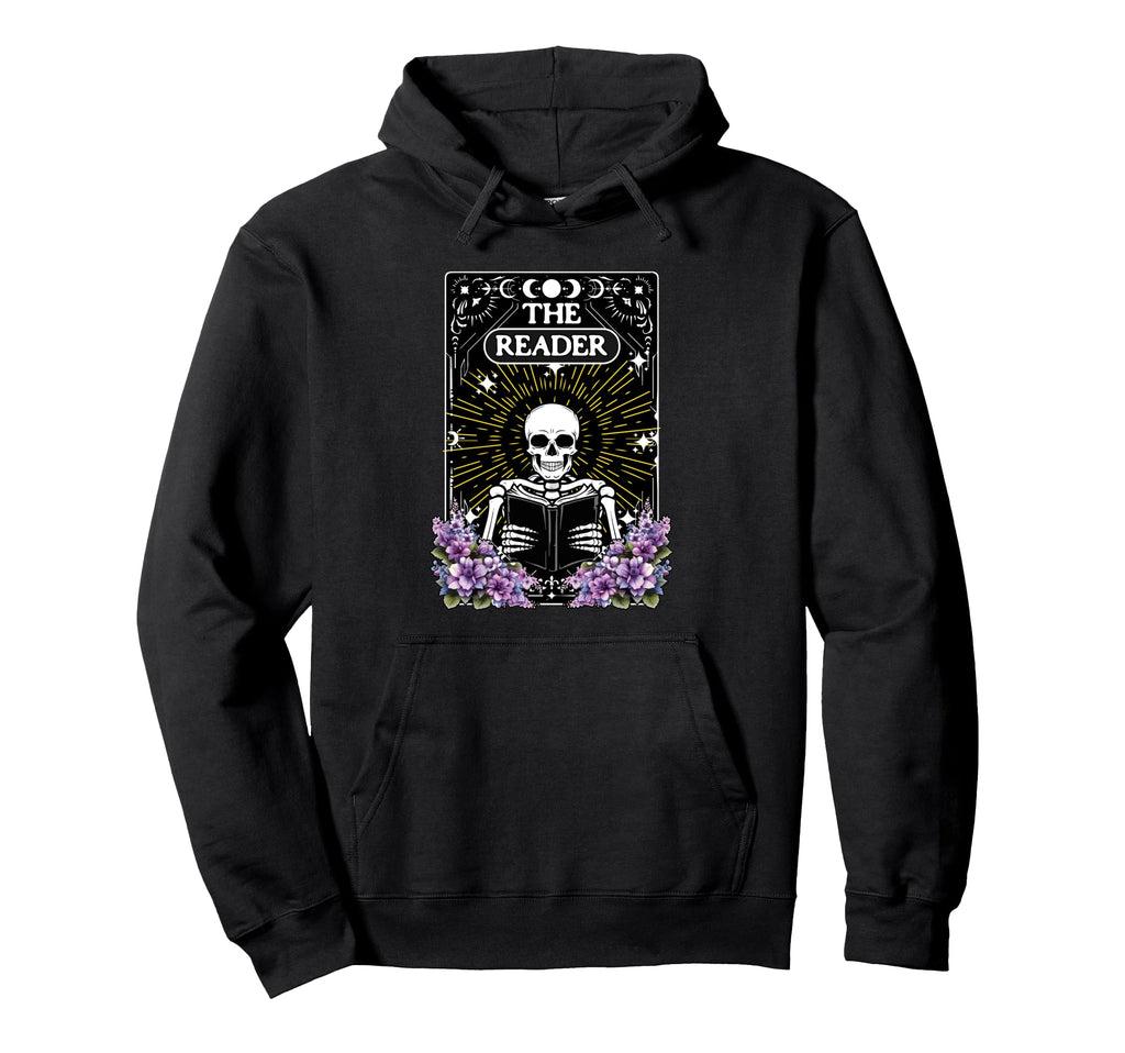 Reader Tarot Card Skeleton Love Book Hoodie - Streetwear Style Unisex - T-Shirt, Sweatshirt, Hoodie