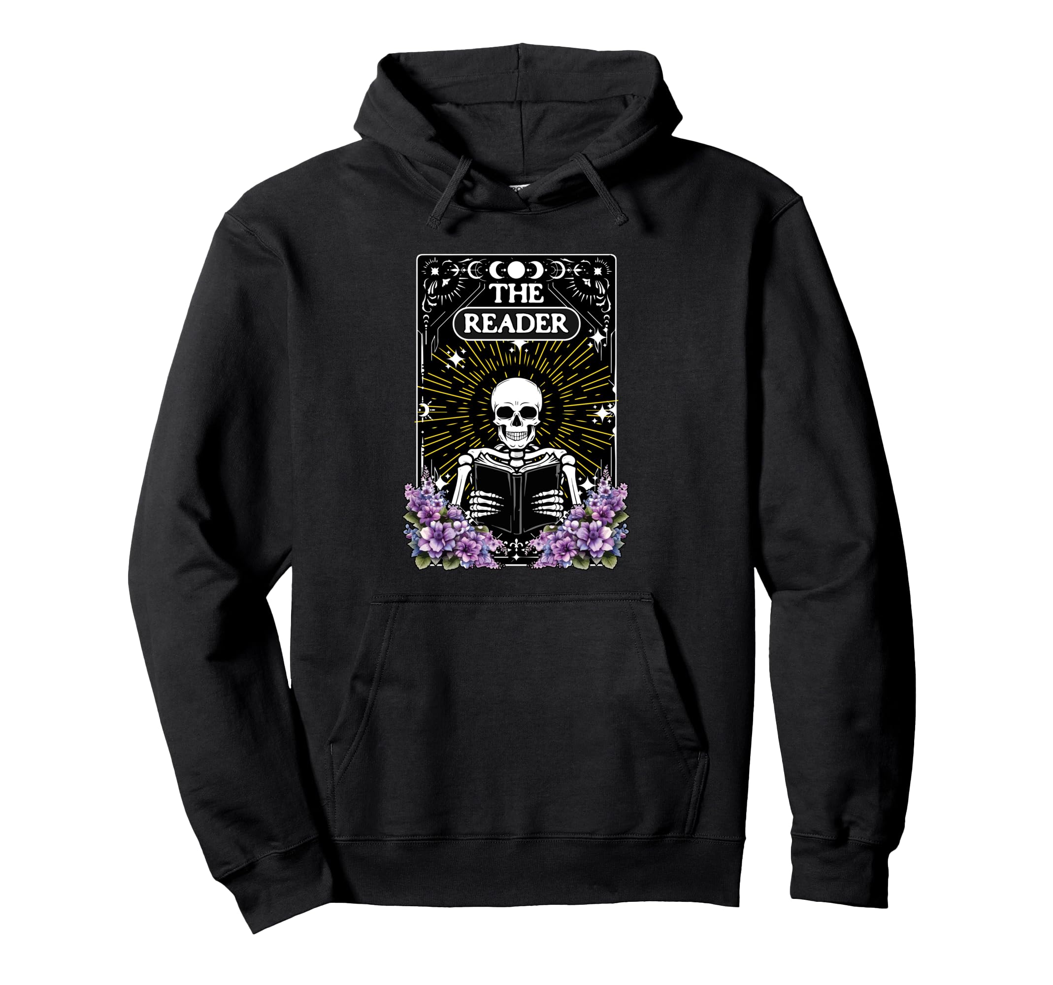Reader Tarot Card Skeleton Love Book Hoodie - Streetwear Style Unisex - T-Shirt, Sweatshirt, Hoodie