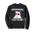 Antisocial Cat Club Introvert Cat Lover Sweatshirt - Graphic Print Unisex - T-Shirt, Sweatshirt, Hoodie