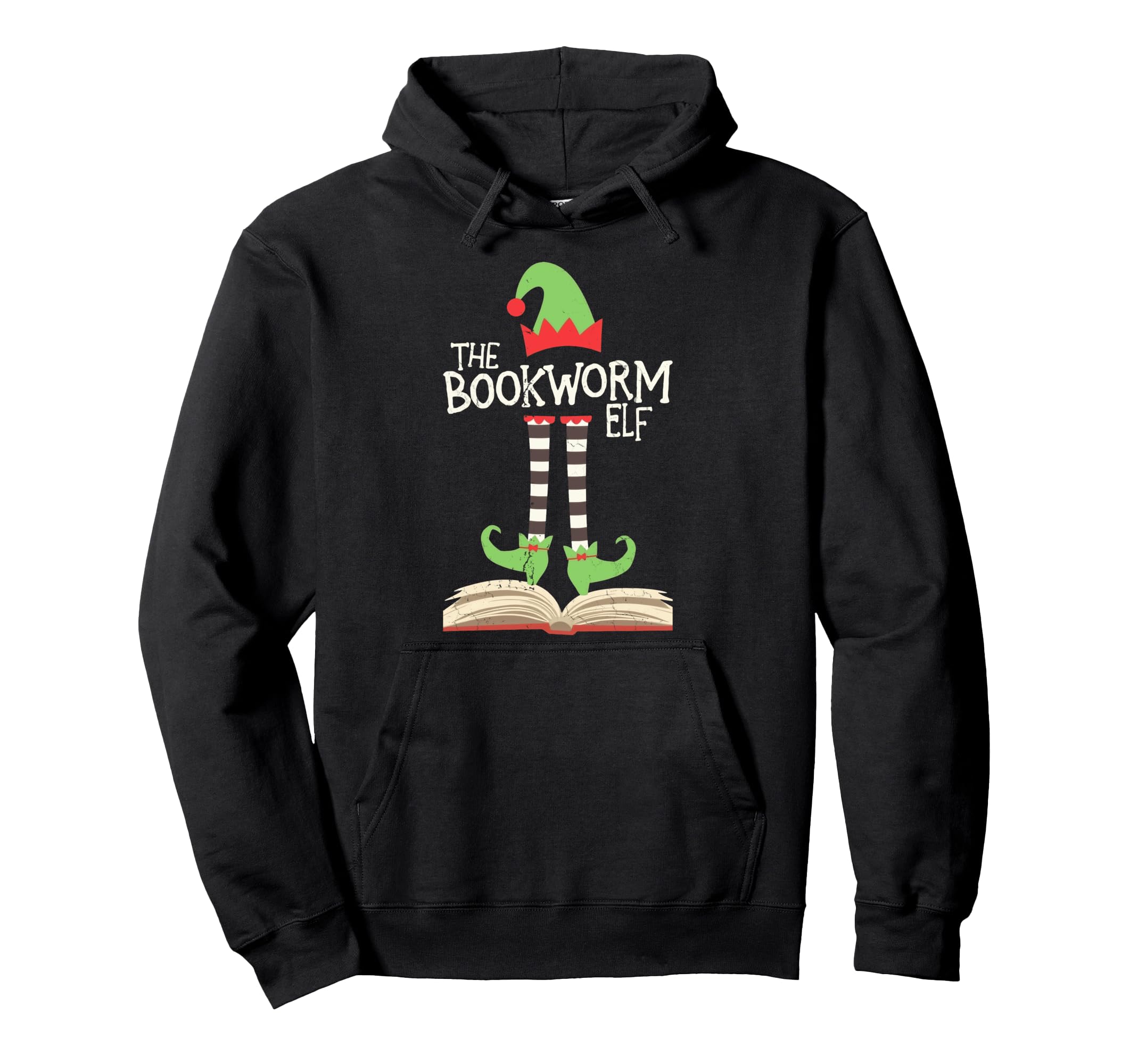 Holiday Book Book Bookworm Elf Hoodie - Casual Everyday Wear Unisex - T-Shirt, Sweatshirt, Hoodie