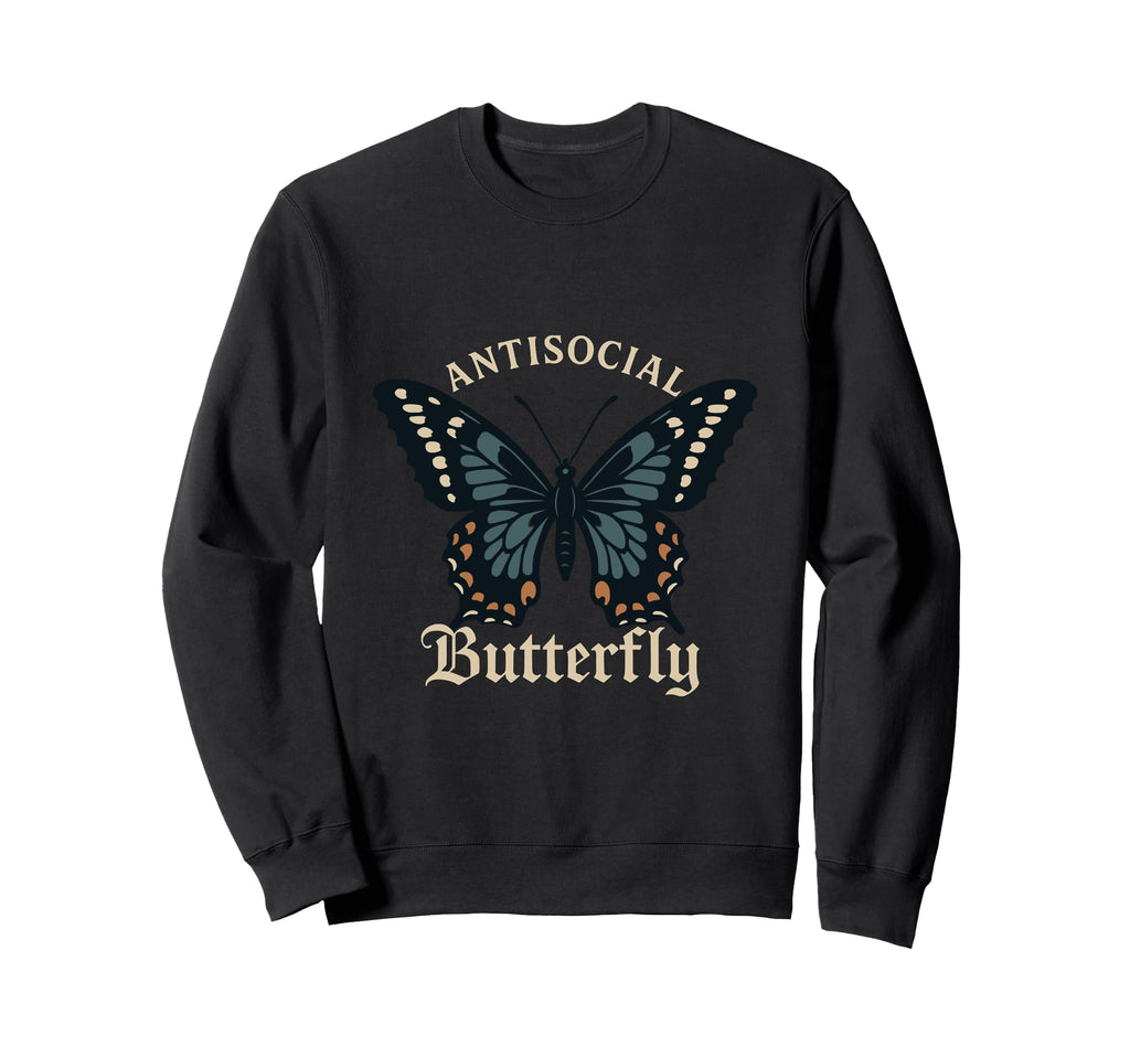 Antisocial Butterfly Fairycore Sweatshirt - Novelty Apparel Unisex - T-Shirt, Sweatshirt, Hoodie