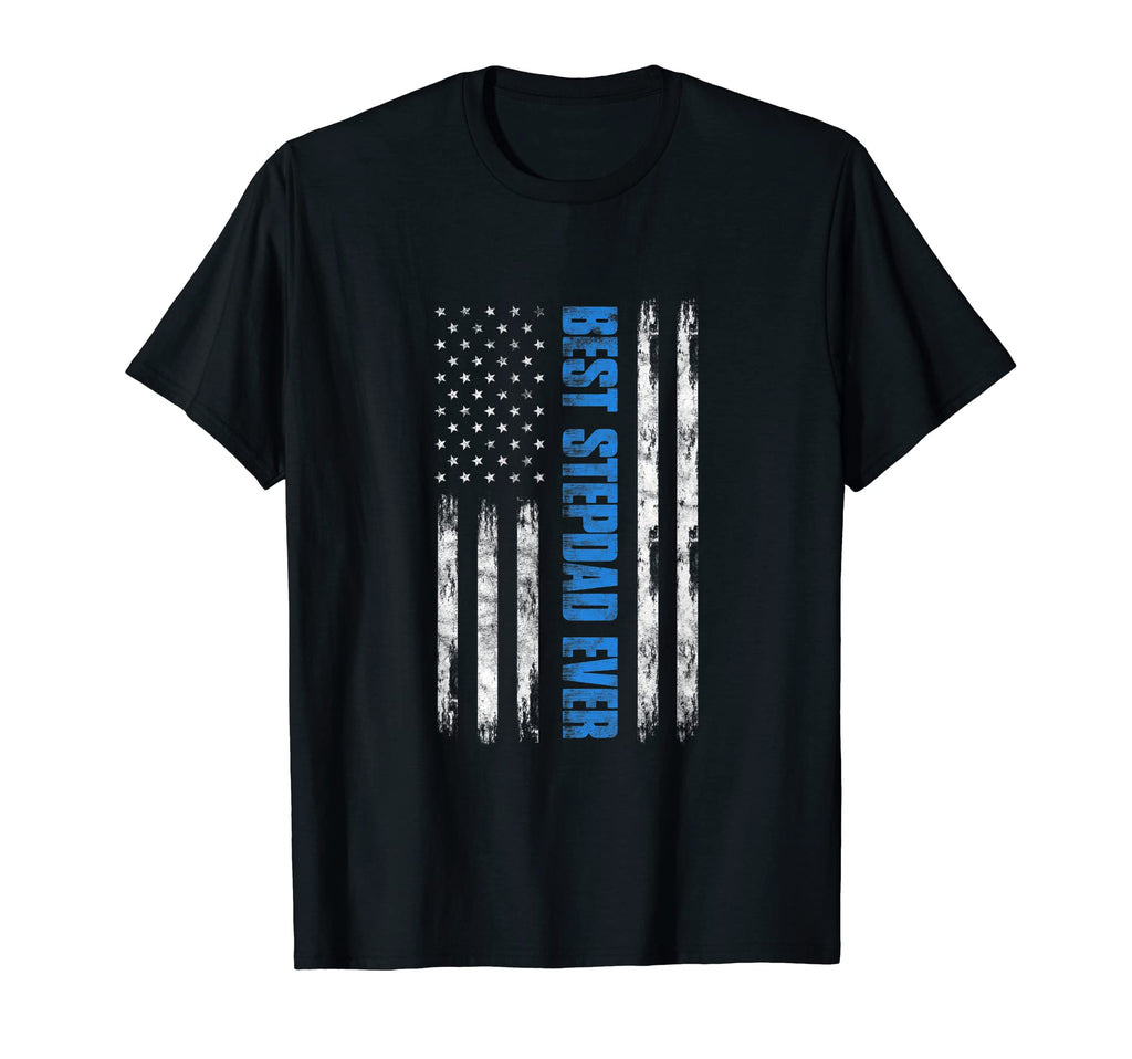 Mens Best Stepdad Ever American T-Shirt - Fun Novelty Design Men Women - T-Shirt, Sweatshirt, Hoodie