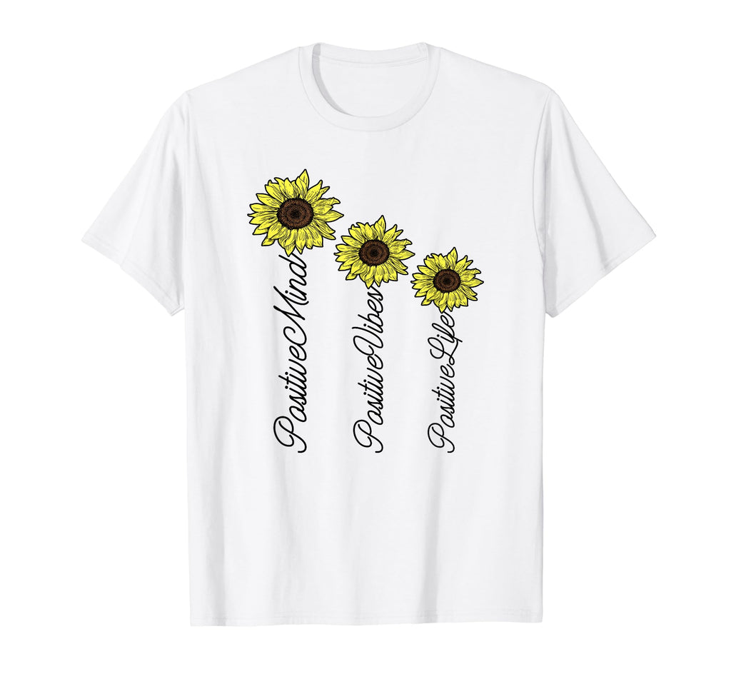 Positive Mind Vibes Life Sunflower T-Shirt - Trendy Graphic for Adults - T-Shirt, Sweatshirt, Hoodie