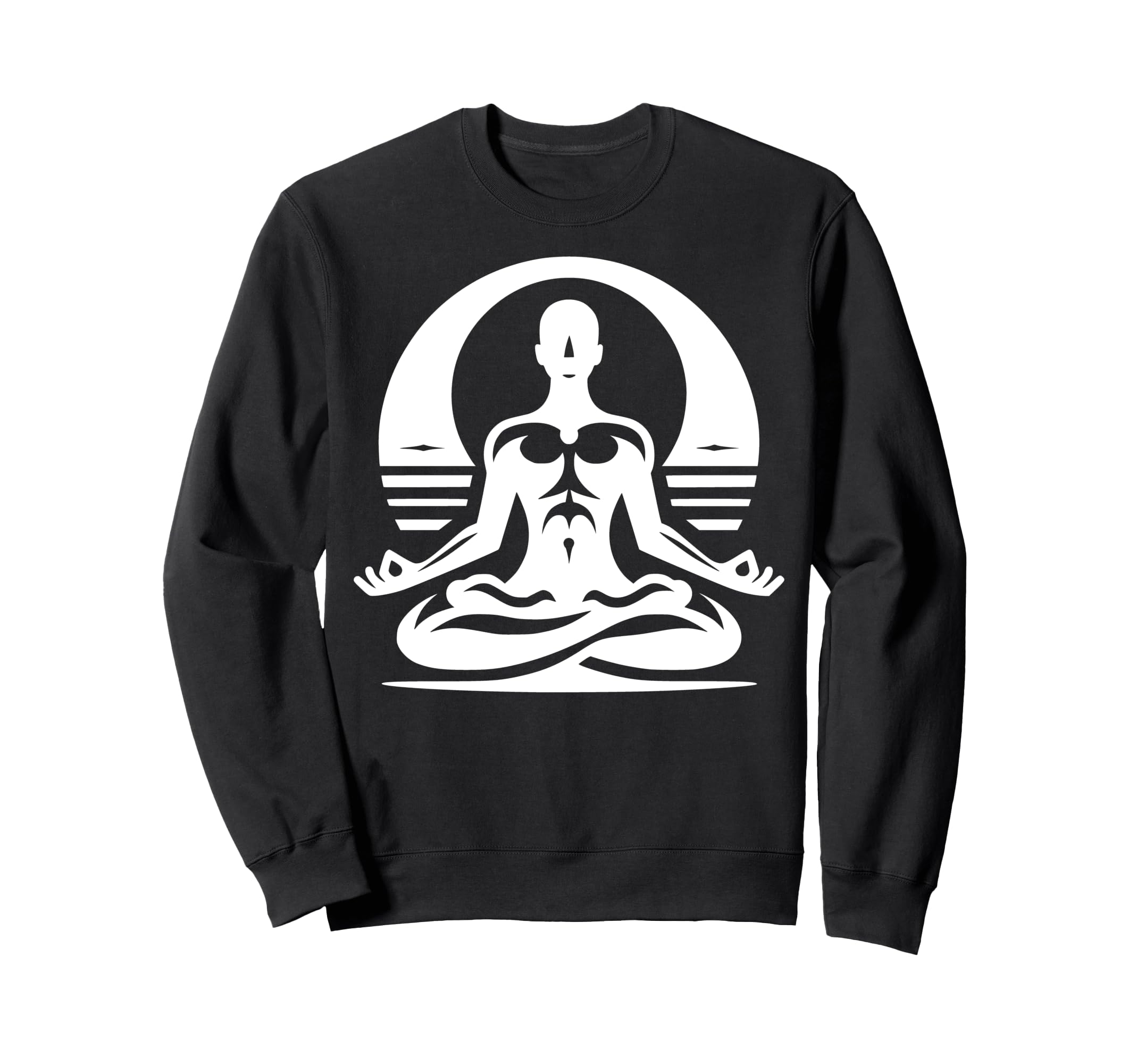 Meditating Figure Colorful Mandala Sweatshirt - Custom Art Print Men Women - T-Shirt, Sweatshirt, Hoodie