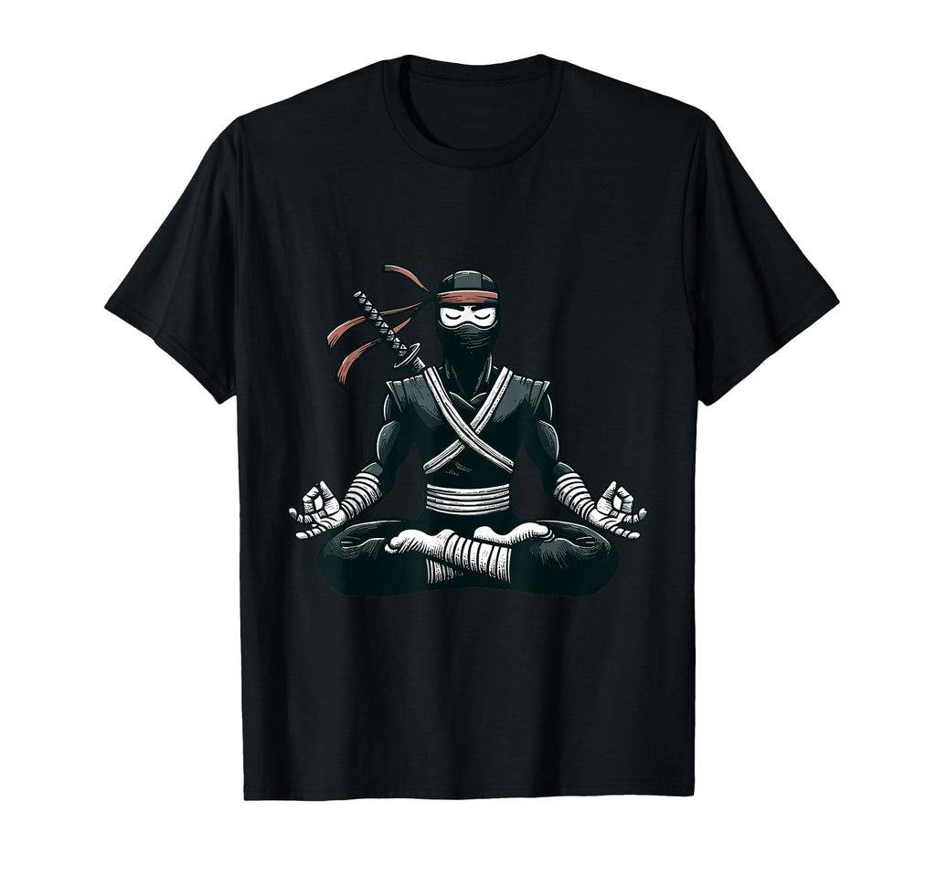 Meditation Ninja Yoga Pose Relaxing T-Shirt - Aesthetic Graphic Men Women - T-Shirt, Sweatshirt, Hoodie