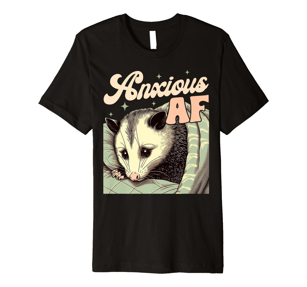 Anxiety Mental Health Funny Opossum T-Shirt - Minimalist Print for Adults - T-Shirt, Sweatshirt, Hoodie