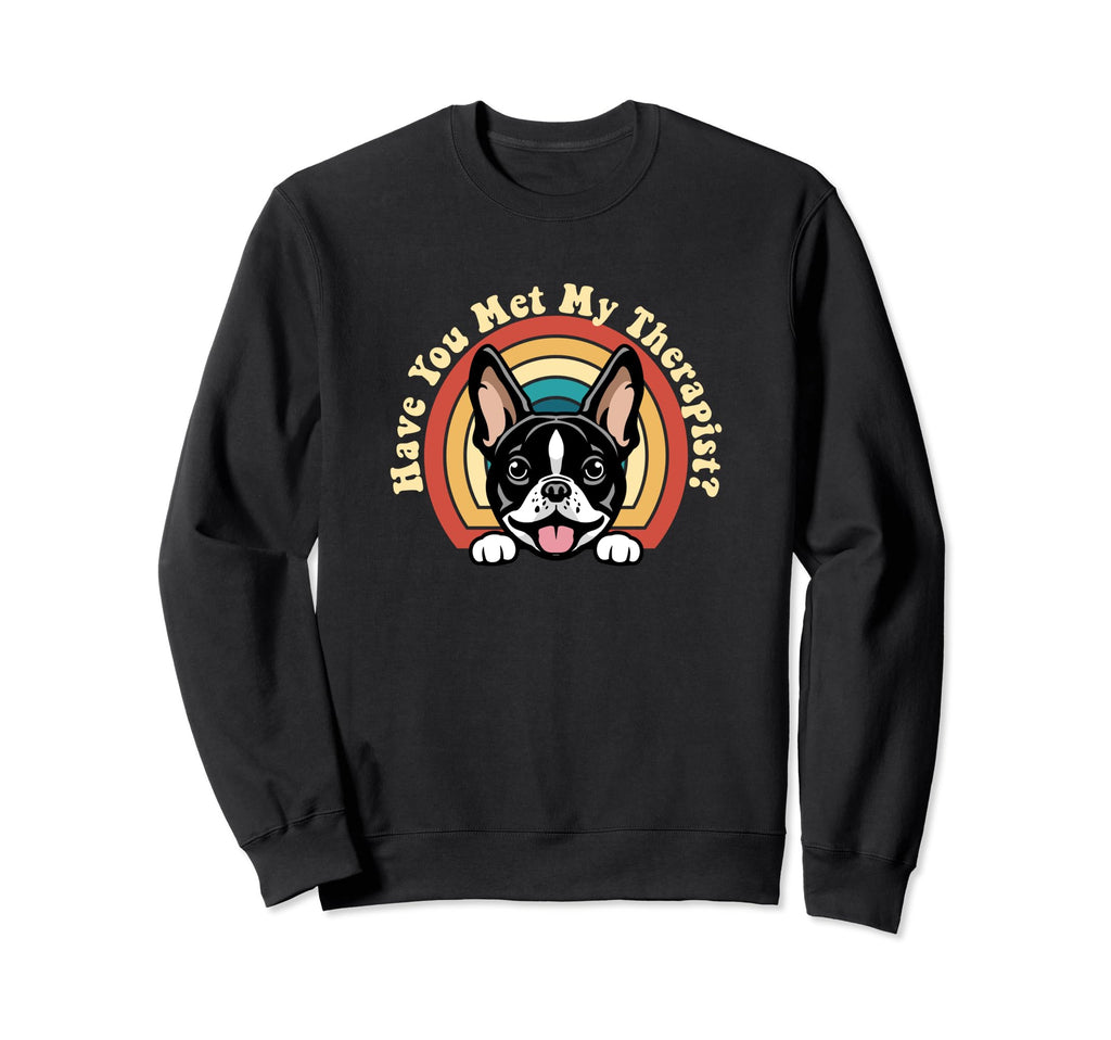 Emotional Support Therapy Dog Boston Sweatshirt - Unique Graphic Men Women - T-Shirt, Sweatshirt, Hoodie