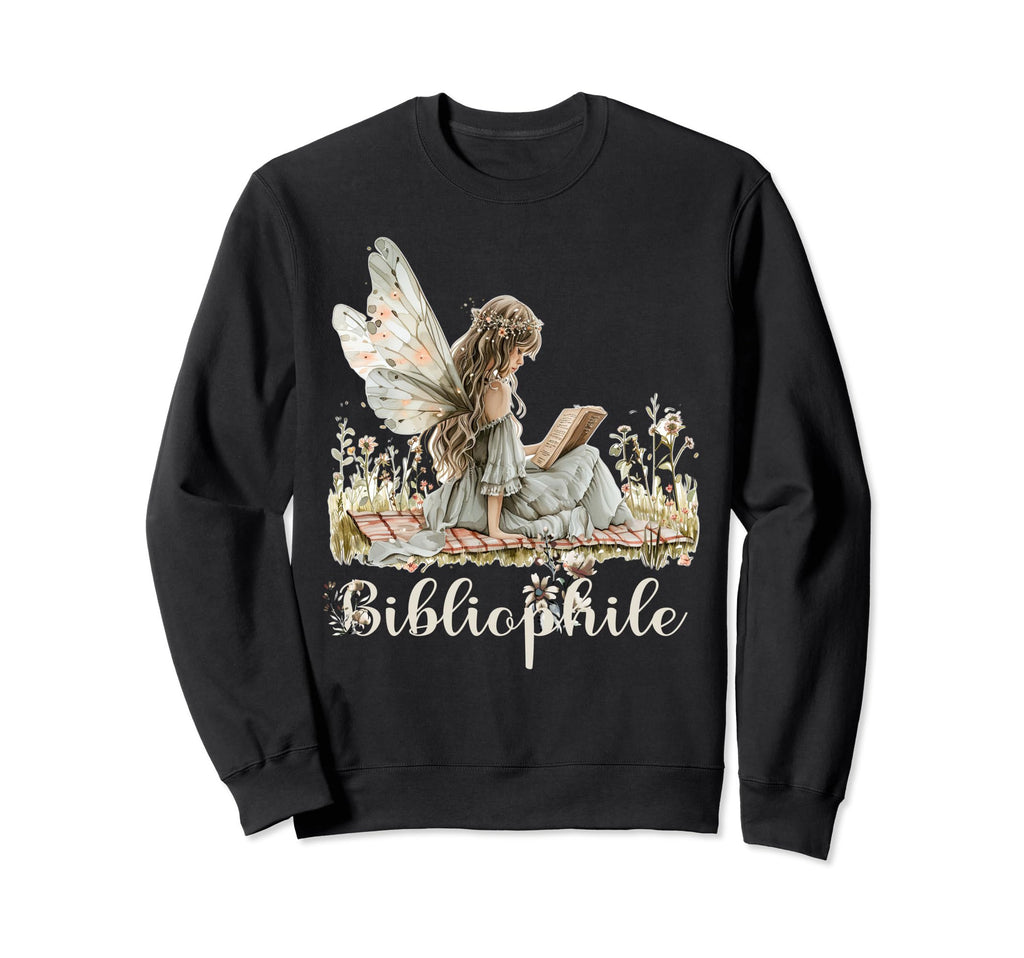 Fairy Reading Book Fairycore Sweatshirt - Minimalist Print Men Women - T-Shirt, Sweatshirt, Hoodie