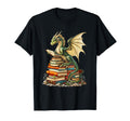 Bookworm Green Dragons Reading Book T-Shirt - Fun Novelty Design Unisex - T-Shirt, Sweatshirt, Hoodie