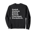 British Romantic Poets Tribute List Sweatshirt - Graphic Print for Adults - T-Shirt, Sweatshirt, Hoodie
