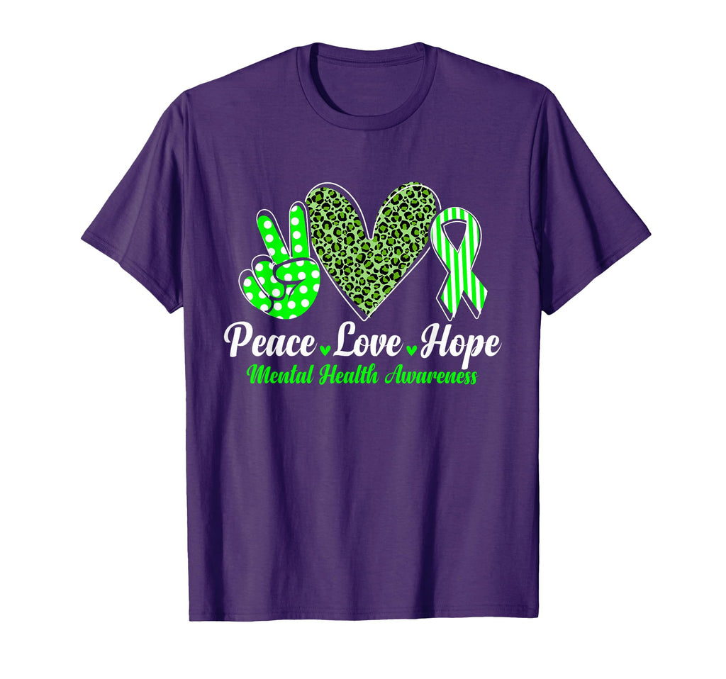 Green Ribbon Funny Peace Love Hope T-Shirt - Minimalist Print Men Women - T-Shirt, Sweatshirt, Hoodie
