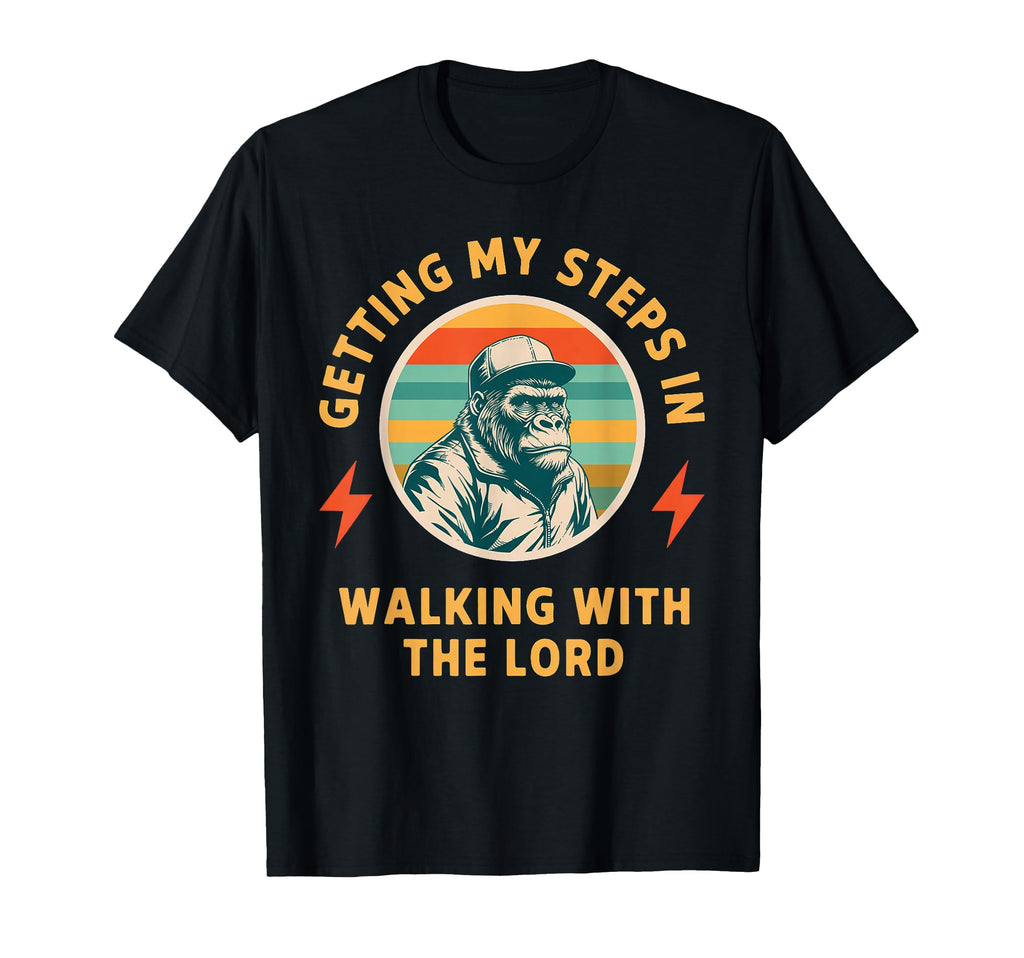 Getting My Steps Walking Lord Gorilla T-Shirt - Custom Art Print Men Women - T-Shirt, Sweatshirt, Hoodie