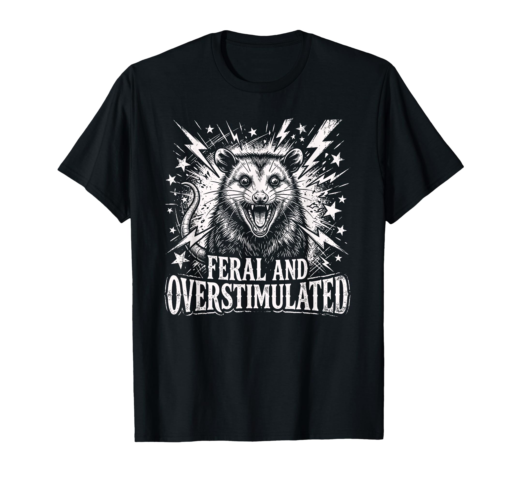 Feral And Overstimulated Autism Opossum T-Shirt - Streetwear Style Unisex - T-Shirt, Sweatshirt, Hoodie