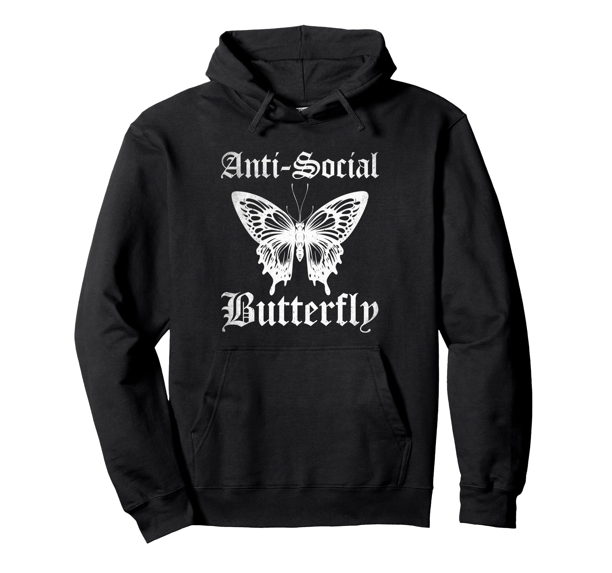 Funny Anti Social Butterfly Introvert Hoodie - Custom Art Print Unisex - T-Shirt, Sweatshirt, Hoodie