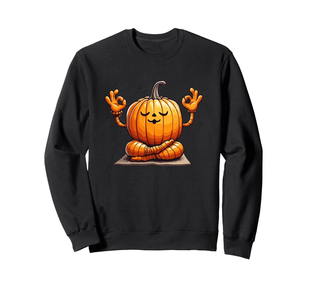 Meditation Pumpkin Yoga Pose Sweatshirt - Streetwear Style Men Women - T-Shirt, Sweatshirt, Hoodie