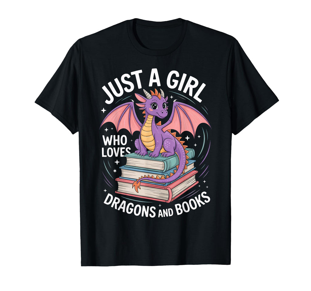 Fantasy Bookworm Just Who Loves Dragons T-Shirt - Unique Graphic Men Women - T-Shirt, Sweatshirt, Hoodie