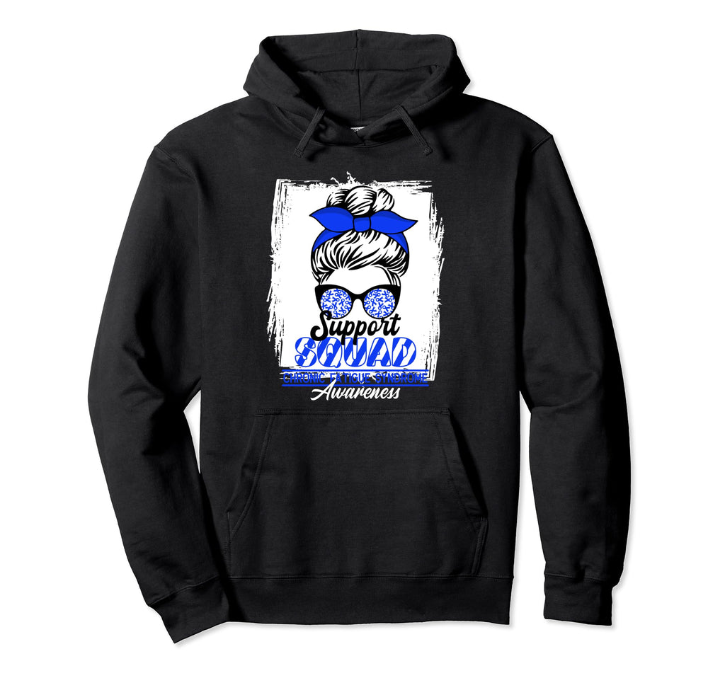 Messy Bun Support Awareness Squad I Hoodie - Novelty Apparel Unisex - T-Shirt, Sweatshirt, Hoodie