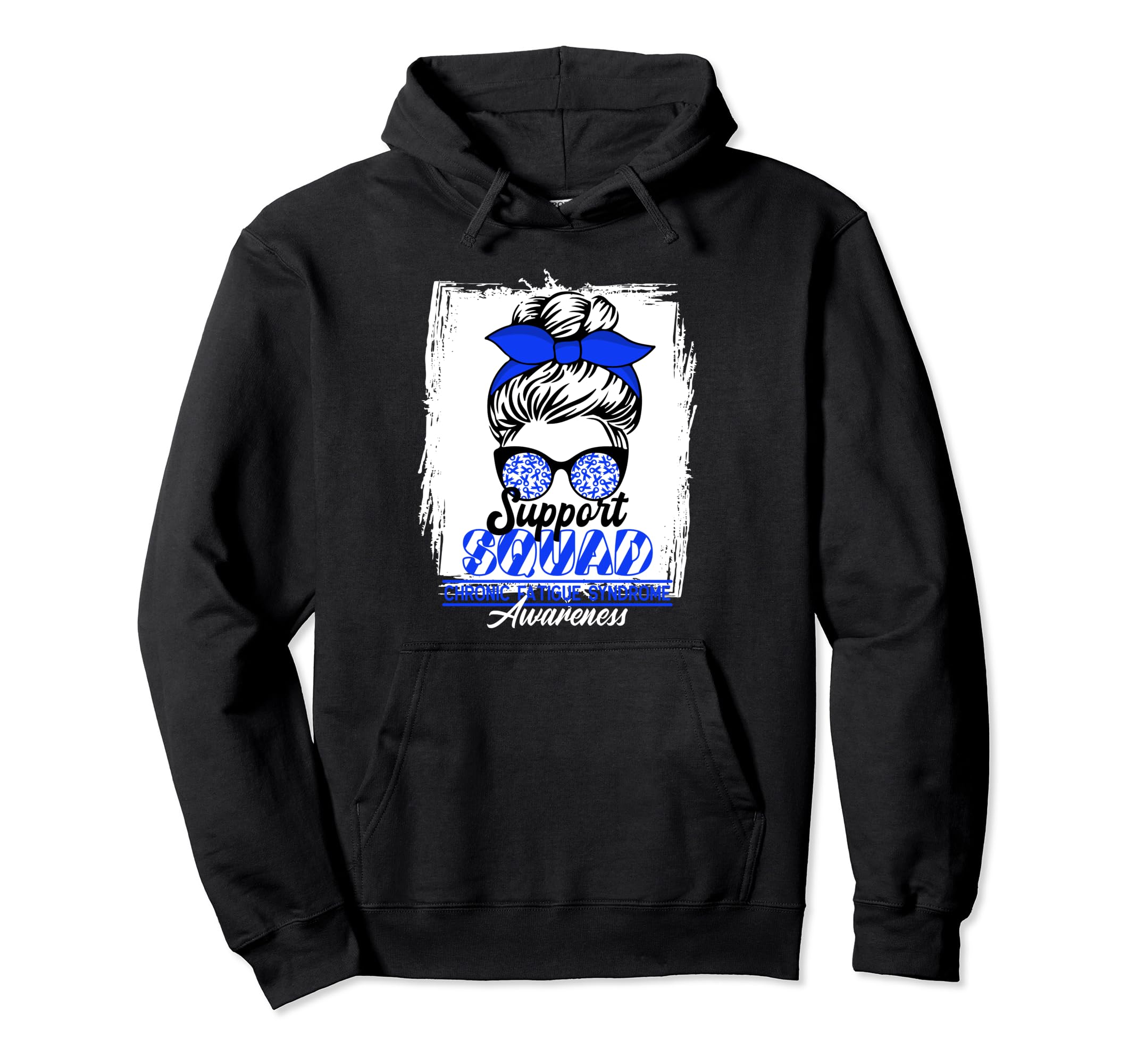 Messy Bun Support Awareness Squad I Hoodie - Novelty Apparel Unisex - T-Shirt, Sweatshirt, Hoodie