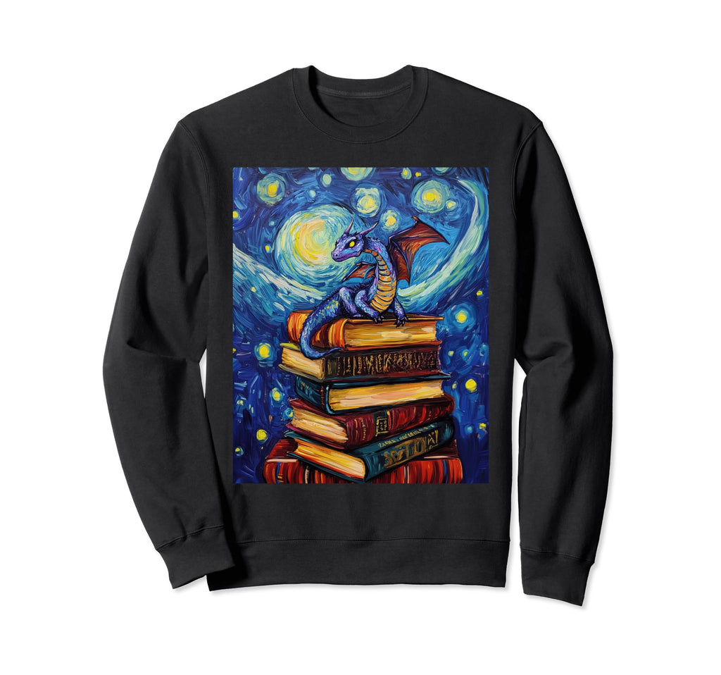 Book Dragon Librarian Book Sweatshirt - Casual Everyday Wear for Adults - T-Shirt, Sweatshirt, Hoodie