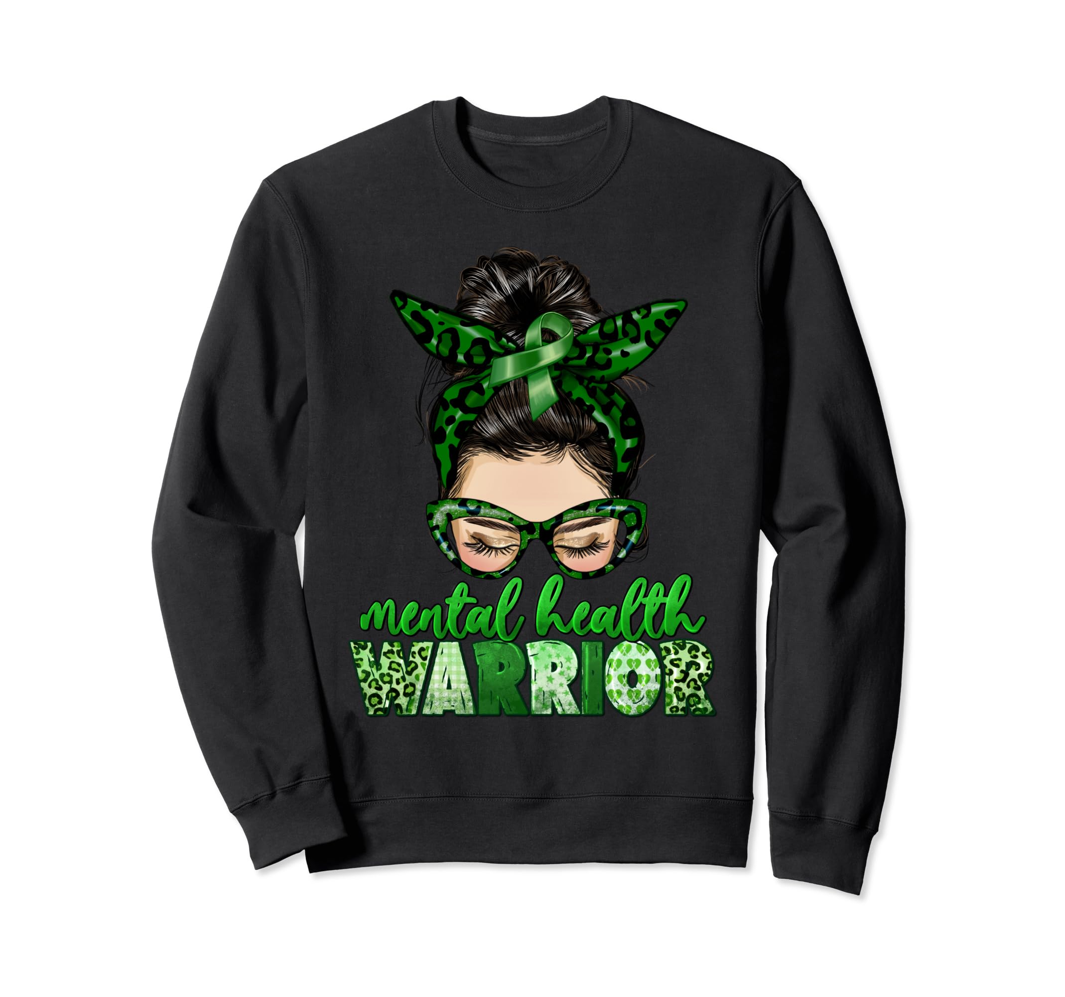 Mental Health Warrior Messy Bun Sweatshirt - Streetwear Style Men Women - T-Shirt, Sweatshirt, Hoodie