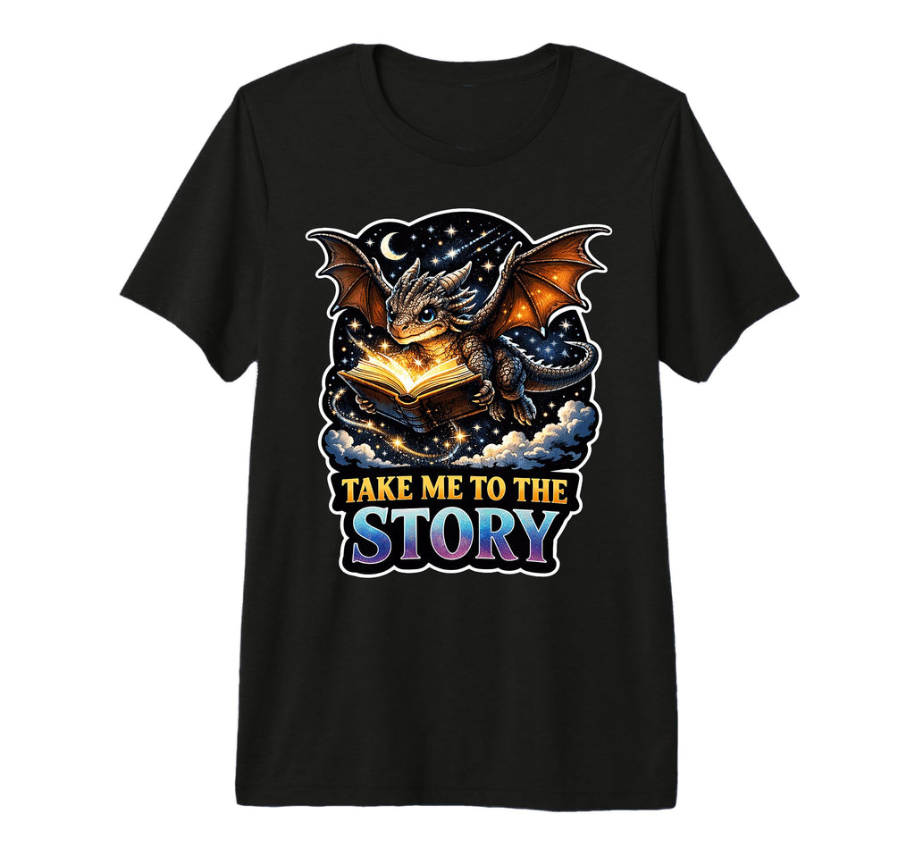 Take Me To Story Dragon Tri Blend T-Shirt - Unique Graphic Men Women - T-Shirt, Sweatshirt, Hoodie