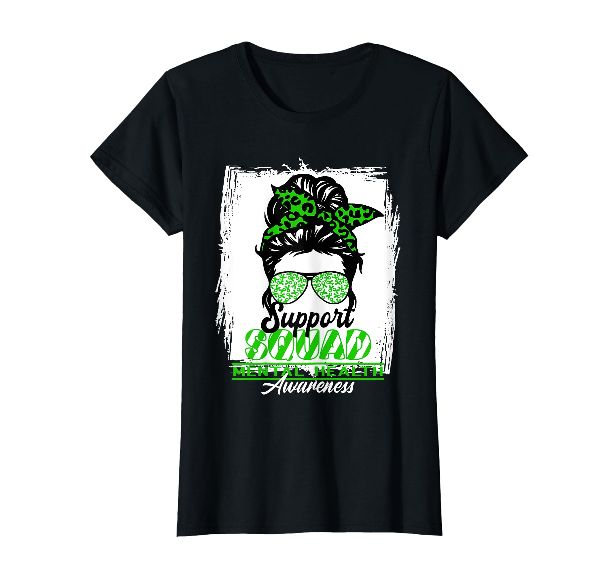 Womens Messy Bun Support Awareness T-Shirt - Novelty Apparel Men Women - T-Shirt, Sweatshirt, Hoodie