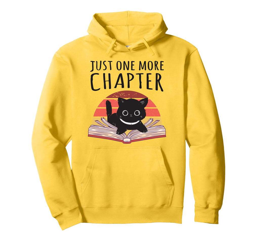 Just One More Chapter Kitten Bookworm Cat Hoodie - Aesthetic Graphic Unisex - T-Shirt, Sweatshirt, Hoodie