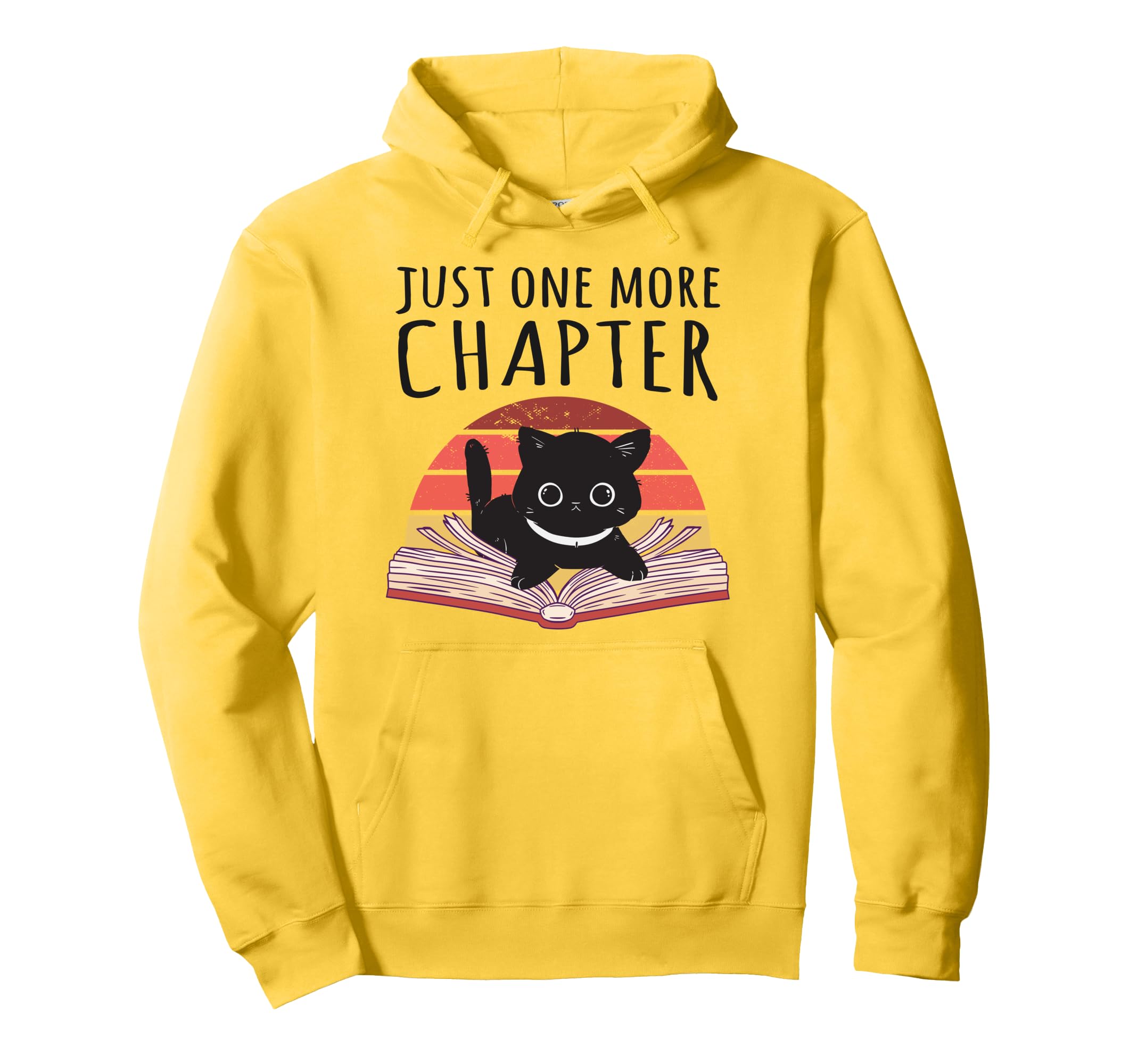Just One More Chapter Kitten Bookworm Cat Hoodie - Aesthetic Graphic Unisex - T-Shirt, Sweatshirt, Hoodie