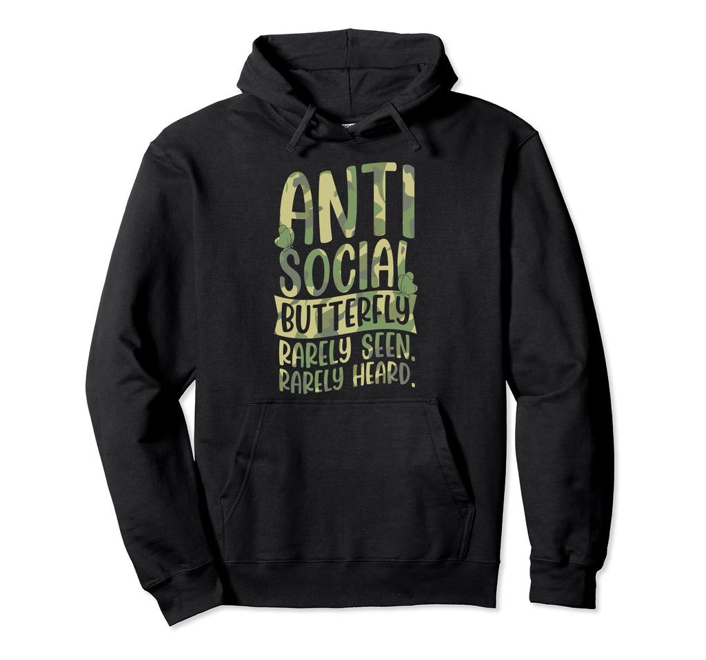 Antisocial Butterfly Rarely Seen Rarely Hoodie - Novelty Apparel Men Women - T-Shirt, Sweatshirt, Hoodie