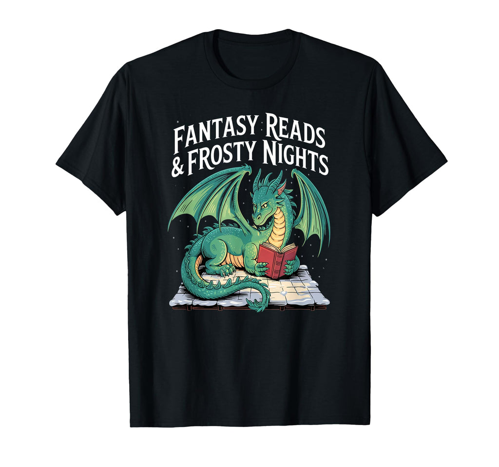 Fantasy Reads And Frosty Nights T-Shirt - Aesthetic Graphic for Adults - T-Shirt, Sweatshirt, Hoodie