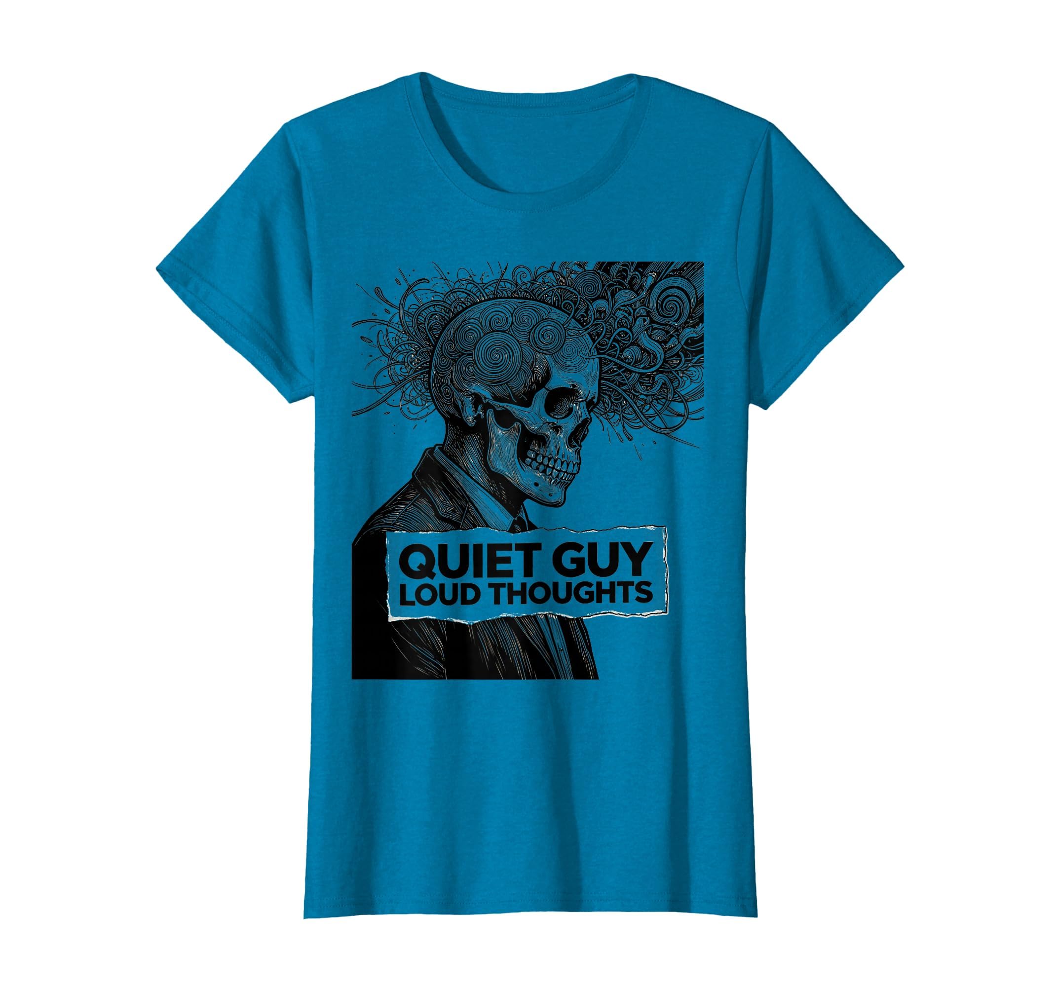 Quiet Guy Loud Thoughts Reflective T-Shirt - Custom Art Print for Adults - T-Shirt, Sweatshirt, Hoodie