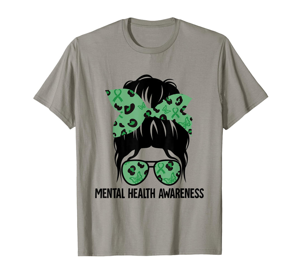 Messy Bun Mental Health Awareness T-Shirt - Graphic Print for Adults - T-Shirt, Sweatshirt, Hoodie