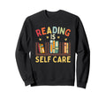 Reading Is Self Care Bookshelf Heart Sweatshirt - Minimalist Print Unisex - T-Shirt, Sweatshirt, Hoodie