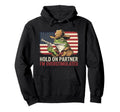 Hold Partner Im Overstimulated Cowboy Frog Hoodie - Graphic Print Unisex - T-Shirt, Sweatshirt, Hoodie