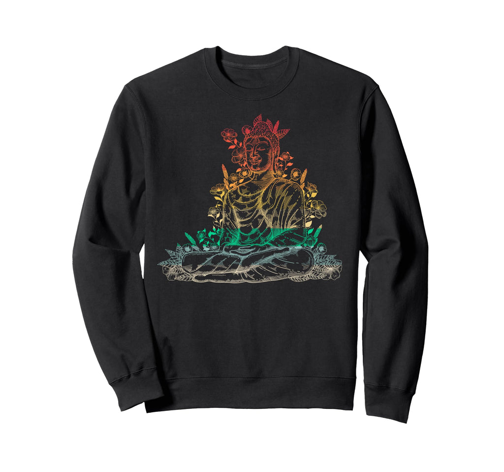 Buddha Yoga Lotus Pose Mandala Sweatshirt - Custom Art Print Men Women - T-Shirt, Sweatshirt, Hoodie