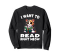Reading Book Cat Library Reading Sweatshirt - Streetwear Style Unisex - T-Shirt, Sweatshirt, Hoodie