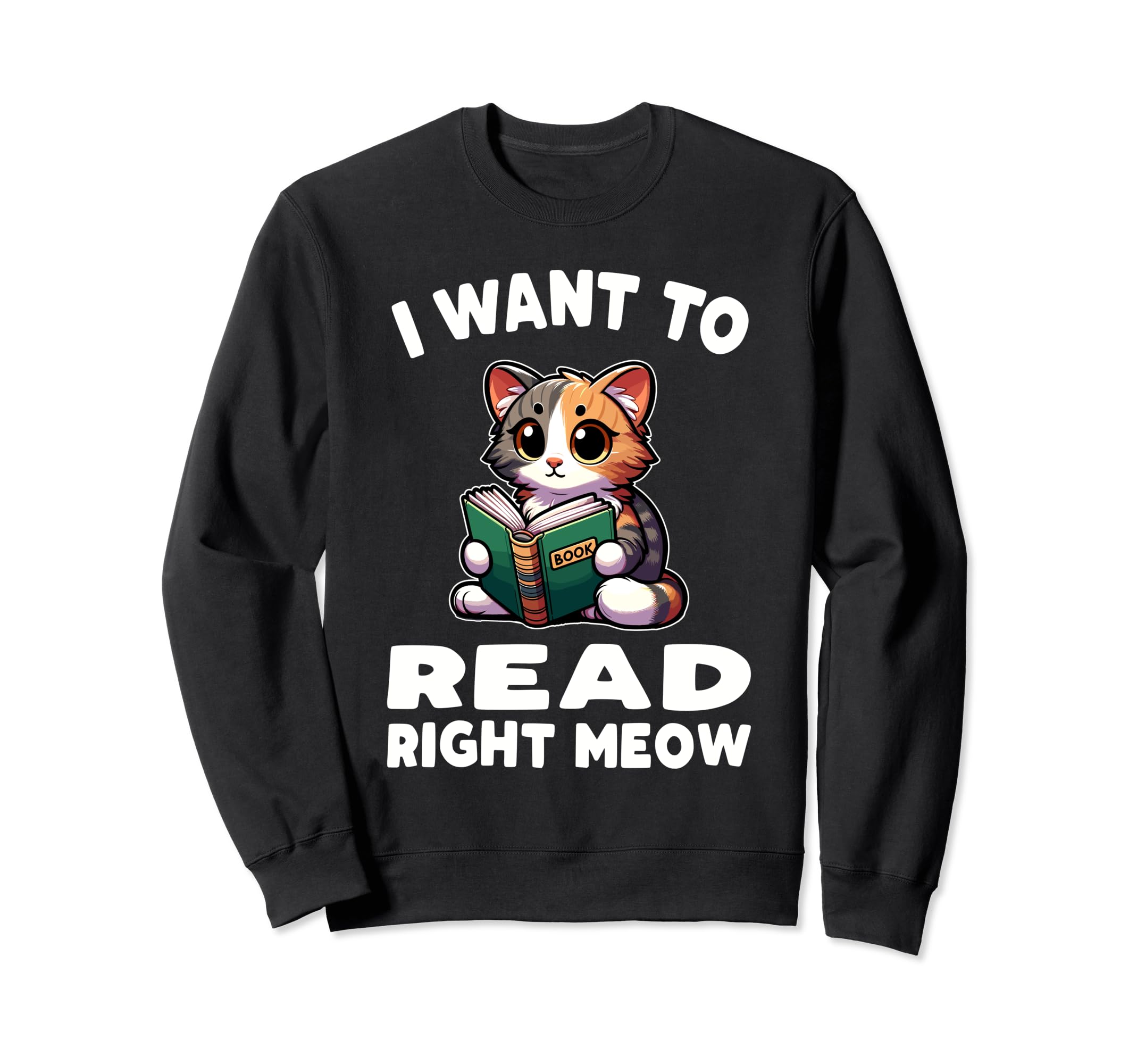 Reading Book Cat Library Reading Sweatshirt - Streetwear Style Unisex - T-Shirt, Sweatshirt, Hoodie
