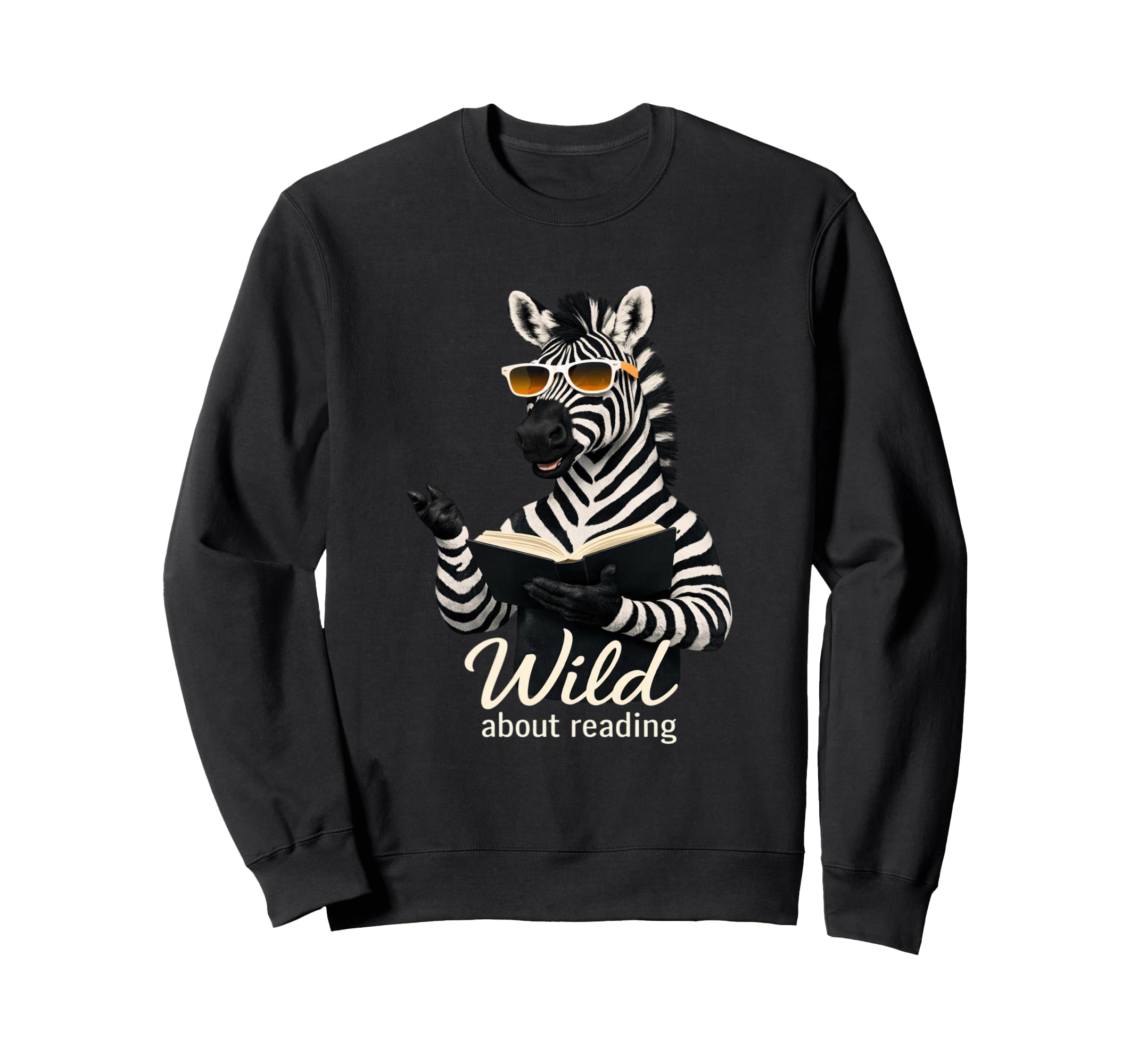 Funny Reading Zebra Book Lover Sweatshirt - Novelty Apparel Men Women - T-Shirt, Sweatshirt, Hoodie