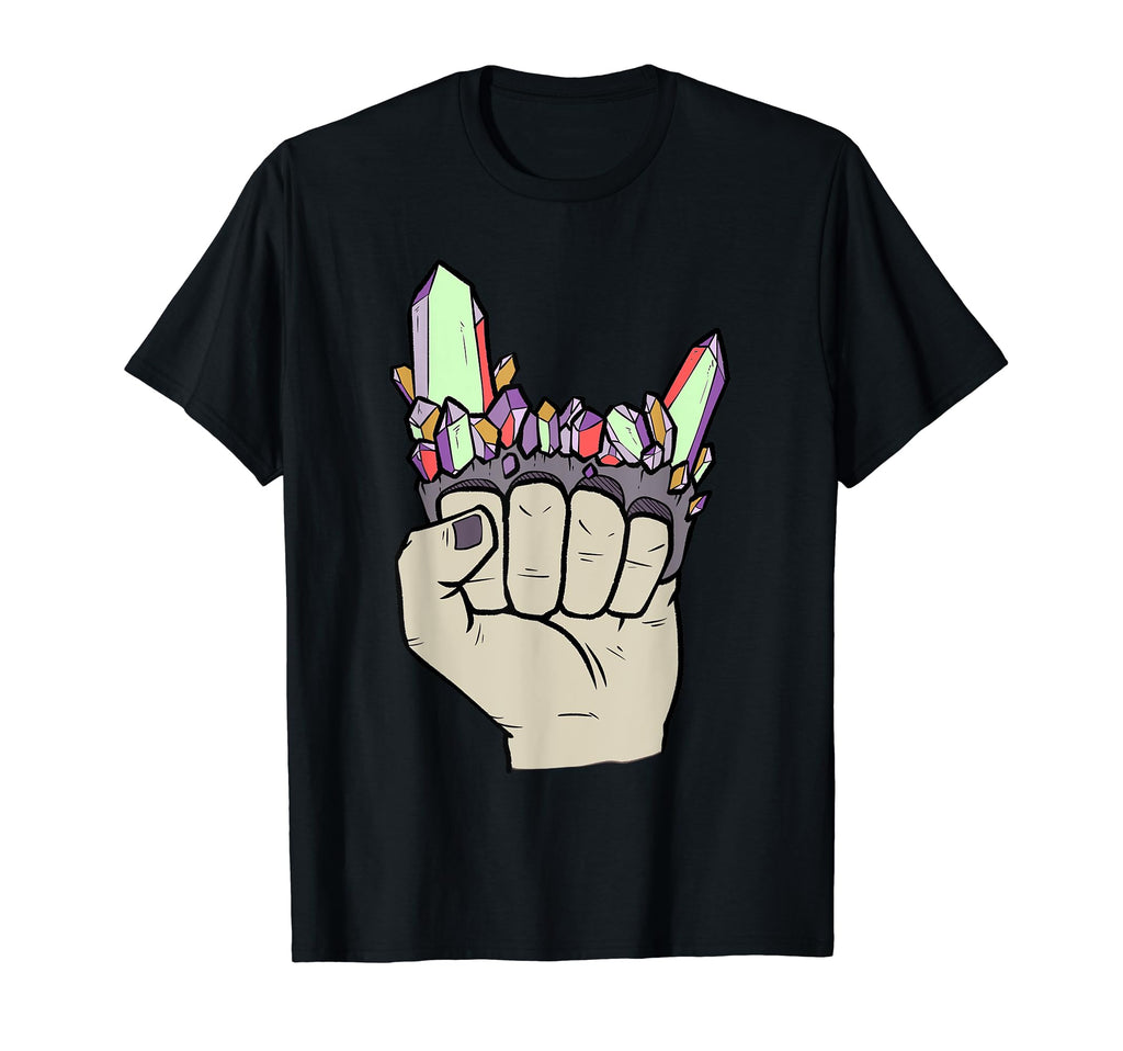 Crystal Brass Knuckles Chakra Healer T-Shirt - Trendy Graphic for Adults - T-Shirt, Sweatshirt, Hoodie
