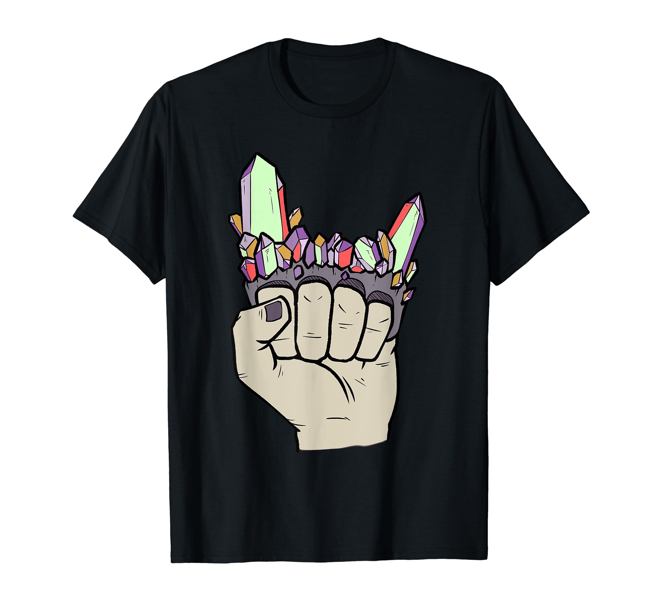 Crystal Brass Knuckles Chakra Healer T-Shirt - Trendy Graphic for Adults - T-Shirt, Sweatshirt, Hoodie