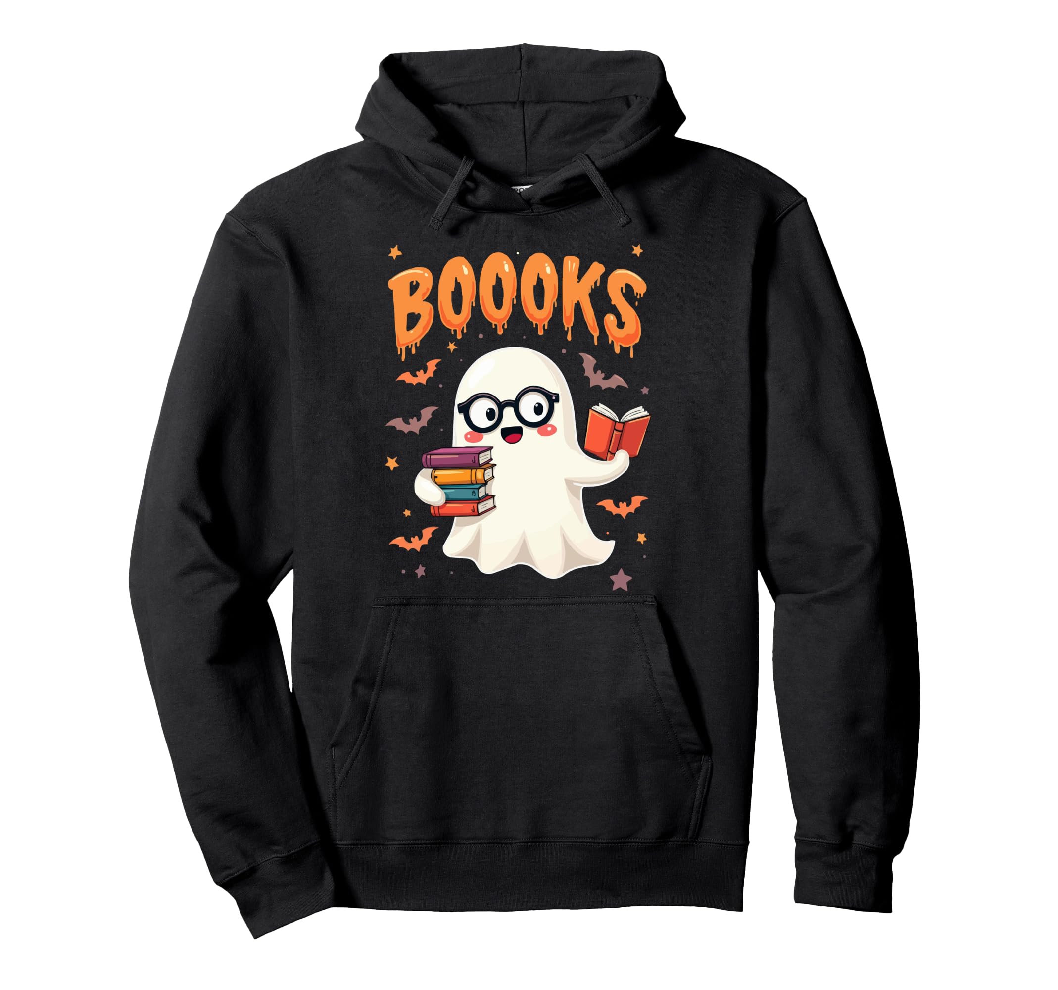 Funny Nerd Ghost Book Lover Halloween Hoodie - Trendy Graphic Men Women - T-Shirt, Sweatshirt, Hoodie