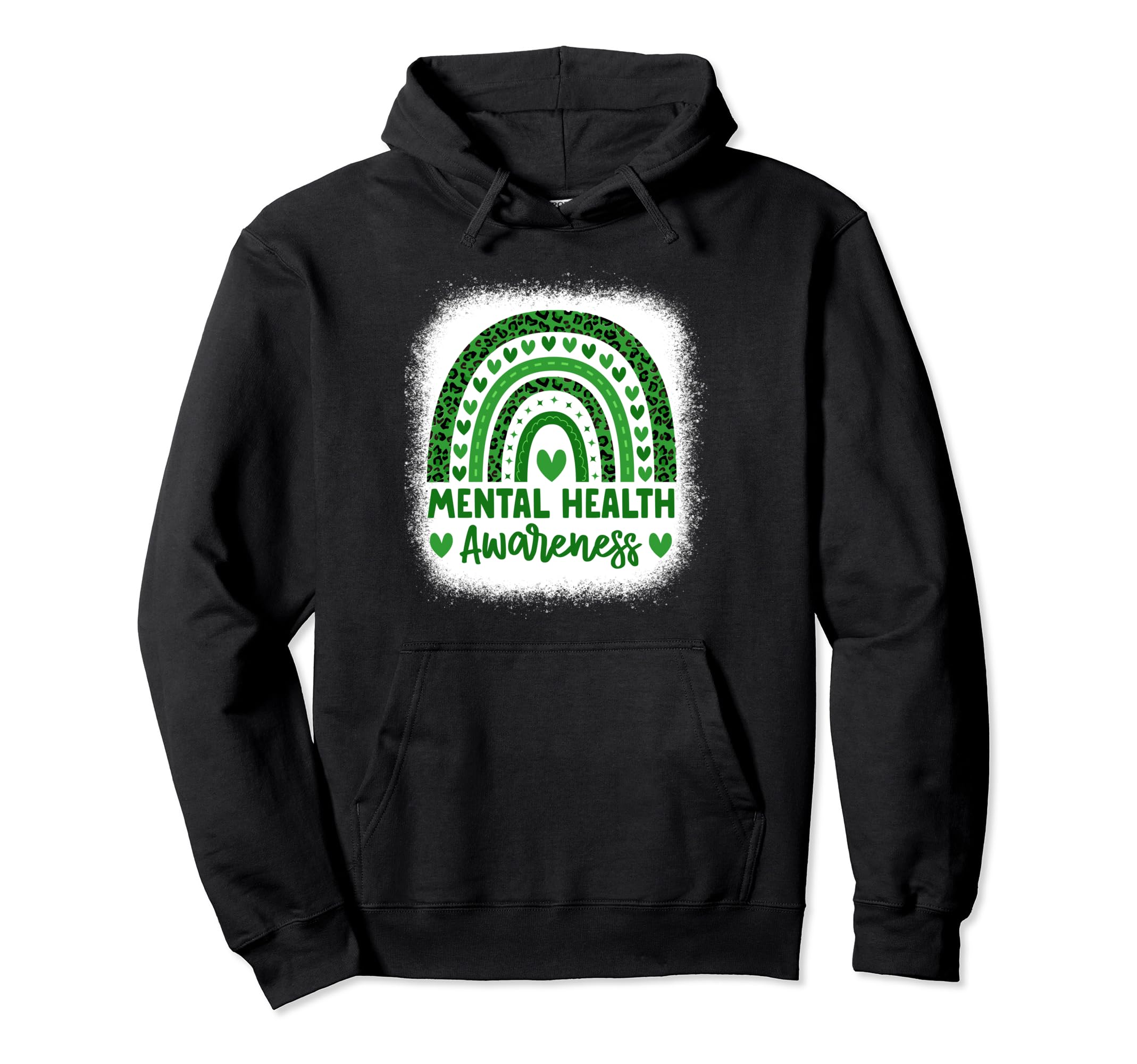 Mental Health Awareness Green Ribbon Hoodie - Unique Graphic Men Women - T-Shirt, Sweatshirt, Hoodie