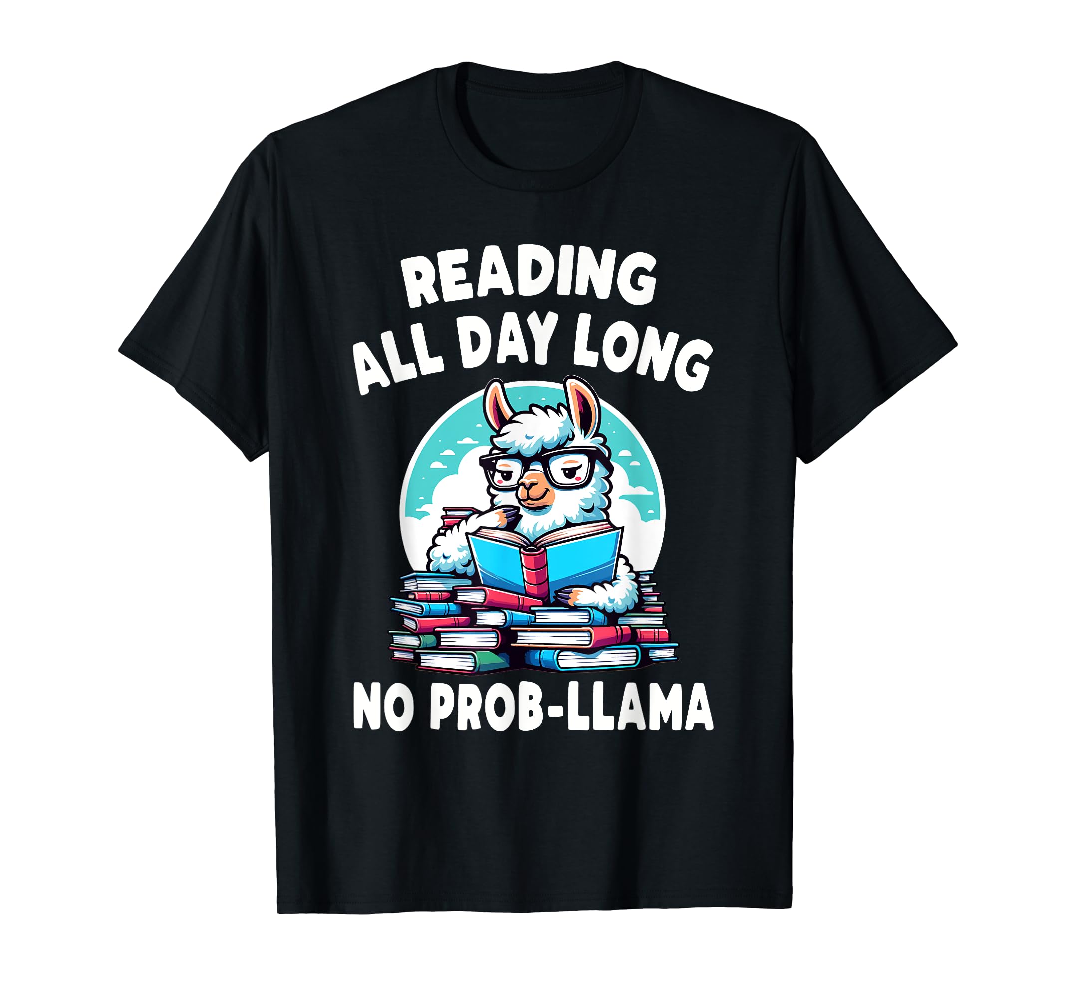No Probllama Llama Alpaca Book T-Shirt - Novelty Apparel for Adults - T-Shirt, Sweatshirt, Hoodie